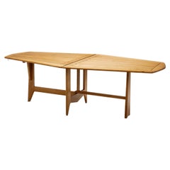 Guillerme et Chambron "Portefeuille" Oak Dining Table, France ca 1960s