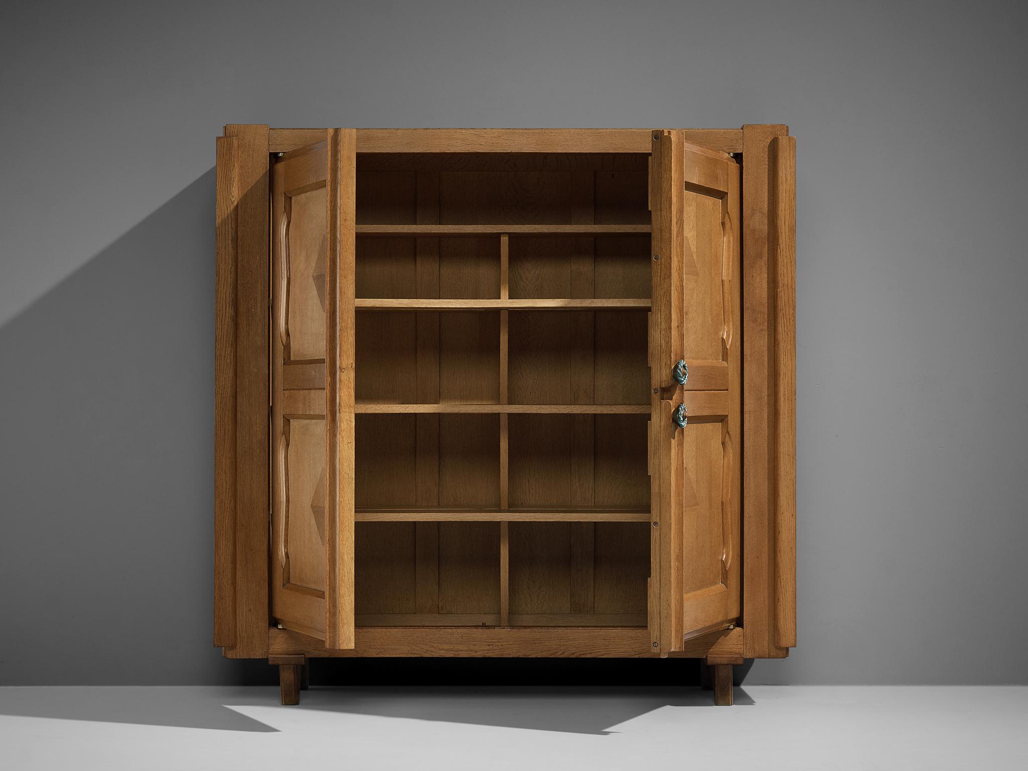 Mid-20th Century Guillerme et Chambron 'Raphael' Cabinet in Oak