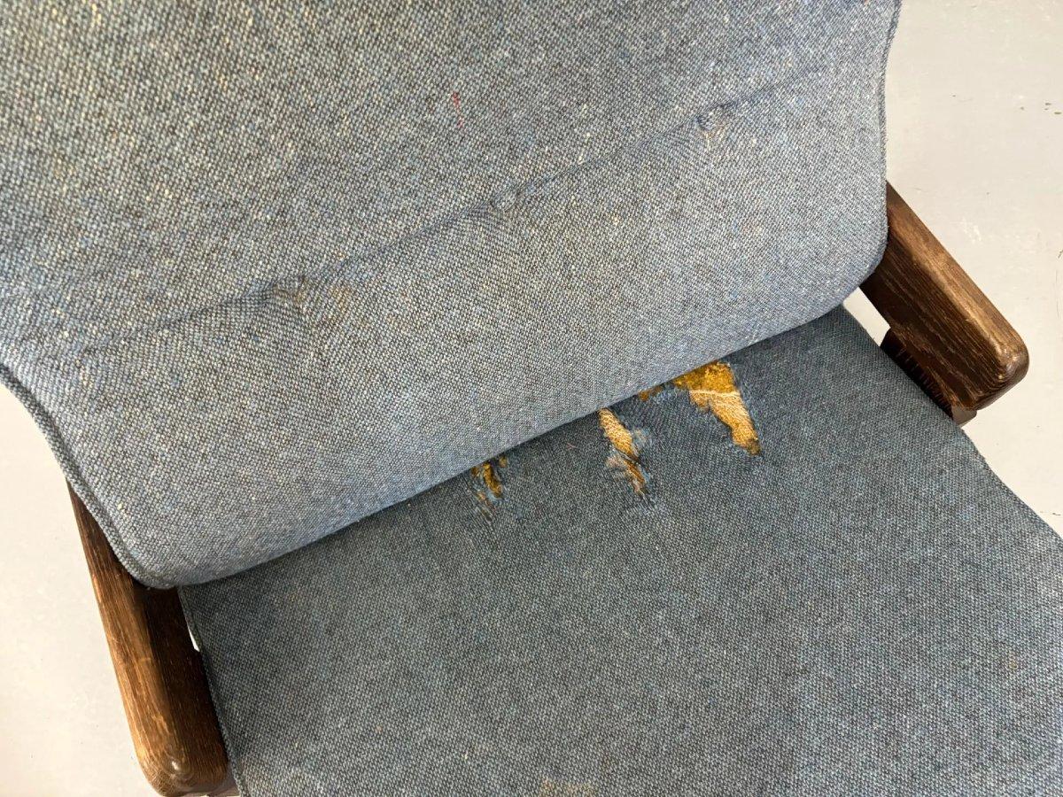 Guillerme Et Chambron, Sillón de Roble Raro, Edición Votre Maison, Circa 1970 Francés en venta