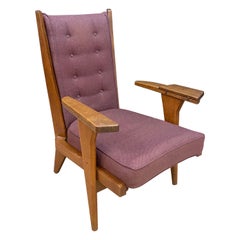 Guillerme et Chambron, Rare Oak Armchairs Edition Votre Maison circa 1960