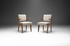 Fauteuils en chêne rares Guillerme et Chambron pour Votre Maison, France, années 1960