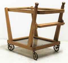 Guillerme et Chambron rare oak Bar Cart, Votre Maison circa 1970