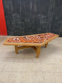 Guillerme et Chambron, Rare Oak Coffee Table, Edition Votre Maison, circa 1970