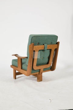 Guillerme et Chambron, rara poltrona tripode in Oak, edizione "Hervé".  Votre Maison