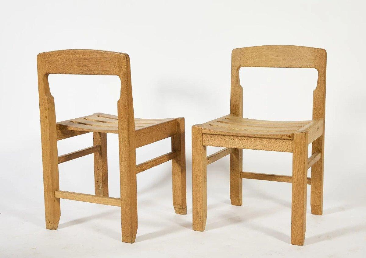 Guillerme et Chambron,  seltenes Paar Stühle, Edition Votre Maison, um 1970/1980 (Moderne der Mitte des Jahrhunderts) im Angebot
