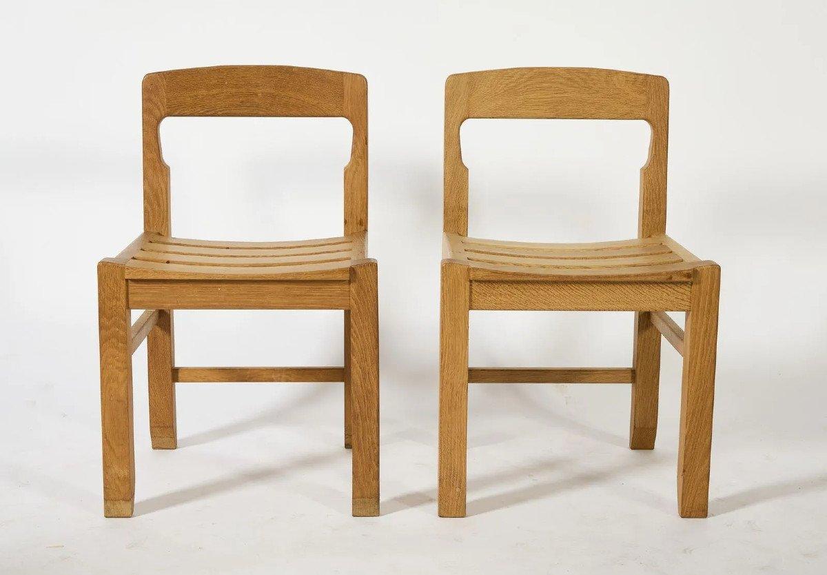 Guillerme et Chambron,  seltenes Paar Stühle, Edition Votre Maison, um 1970/1980 (Französisch) im Angebot