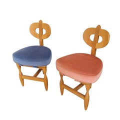 Guillerme et Chambron, rara coppia di sedie tripode  , circa 1960