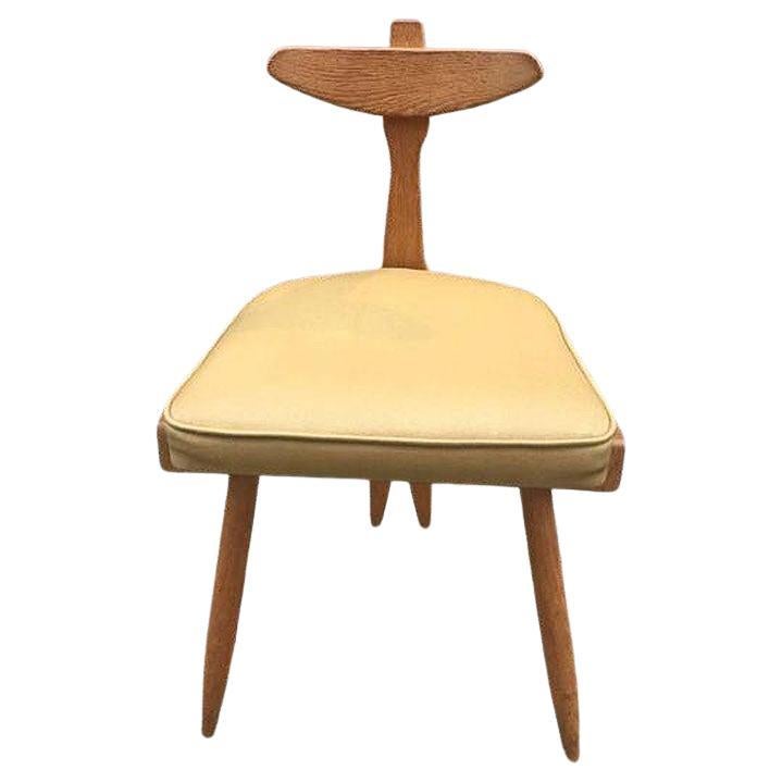 Guillerme et Chambron, rare tripod chair circa Edition Votre Maison, circa 1960 For Sale