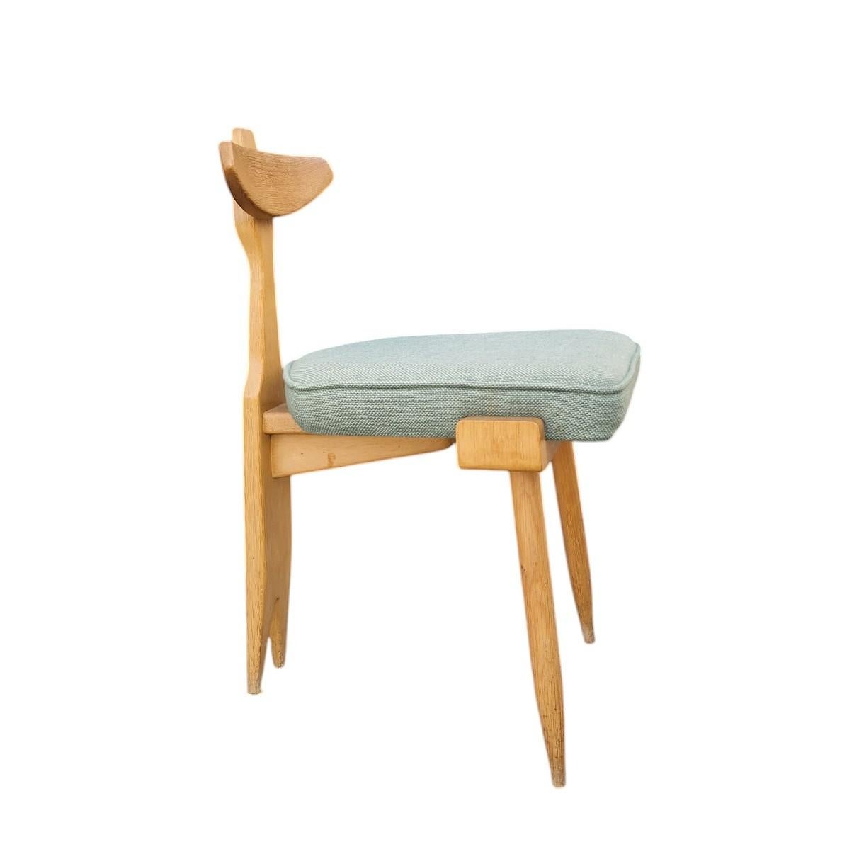 Guillerme et Chambron, rara silla trípode Edition Votre Maison, hacia 1970 en Bueno estado para la venta en Mouscron, WHT