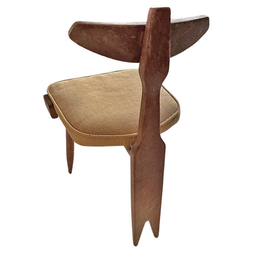Guillerme et Chambron, seltener dreibeiniger Stuhl, circa Edition Votre Maison, circa 1970