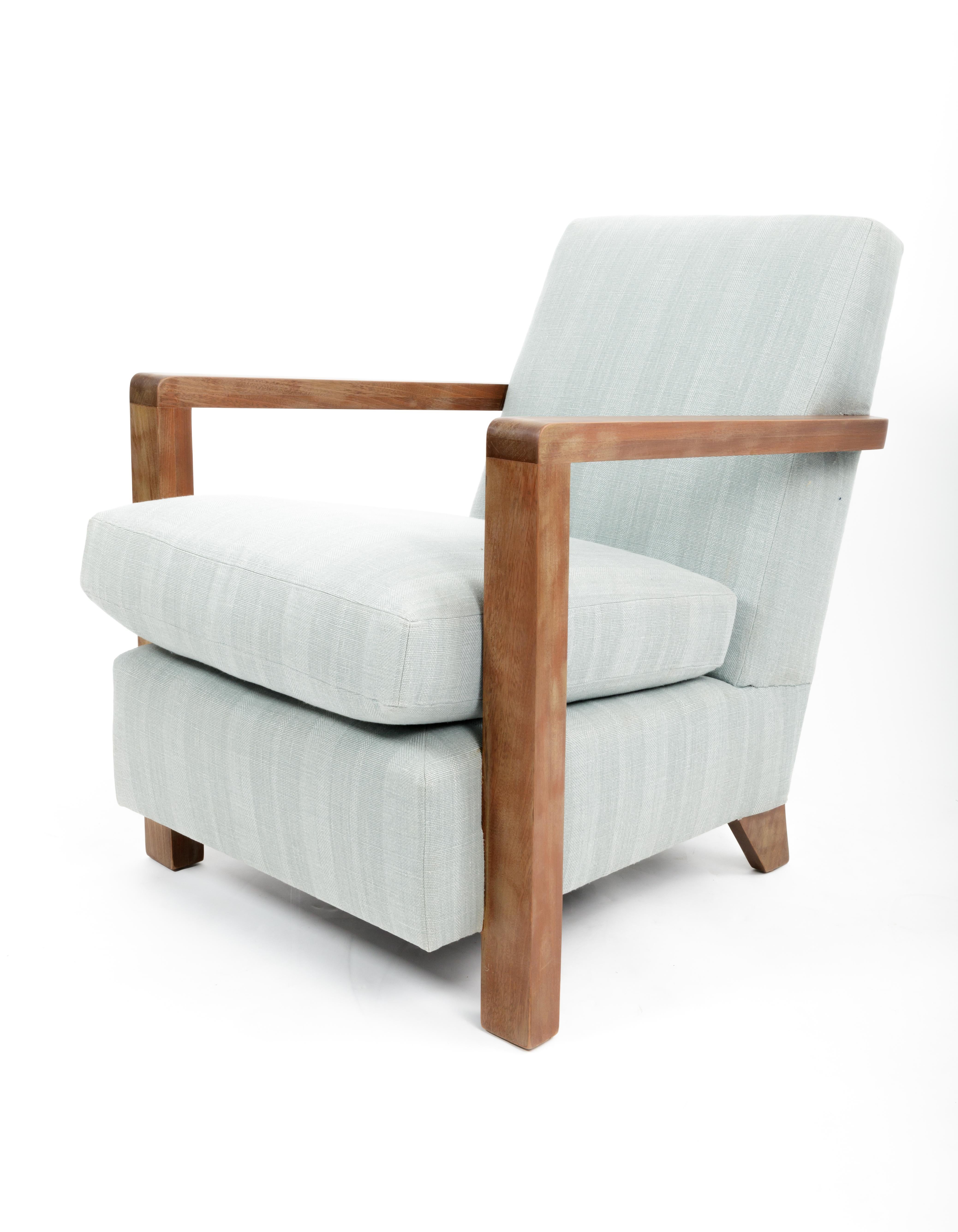 Mid-20th Century Guillerme et Chambron Reupholstered Armchair