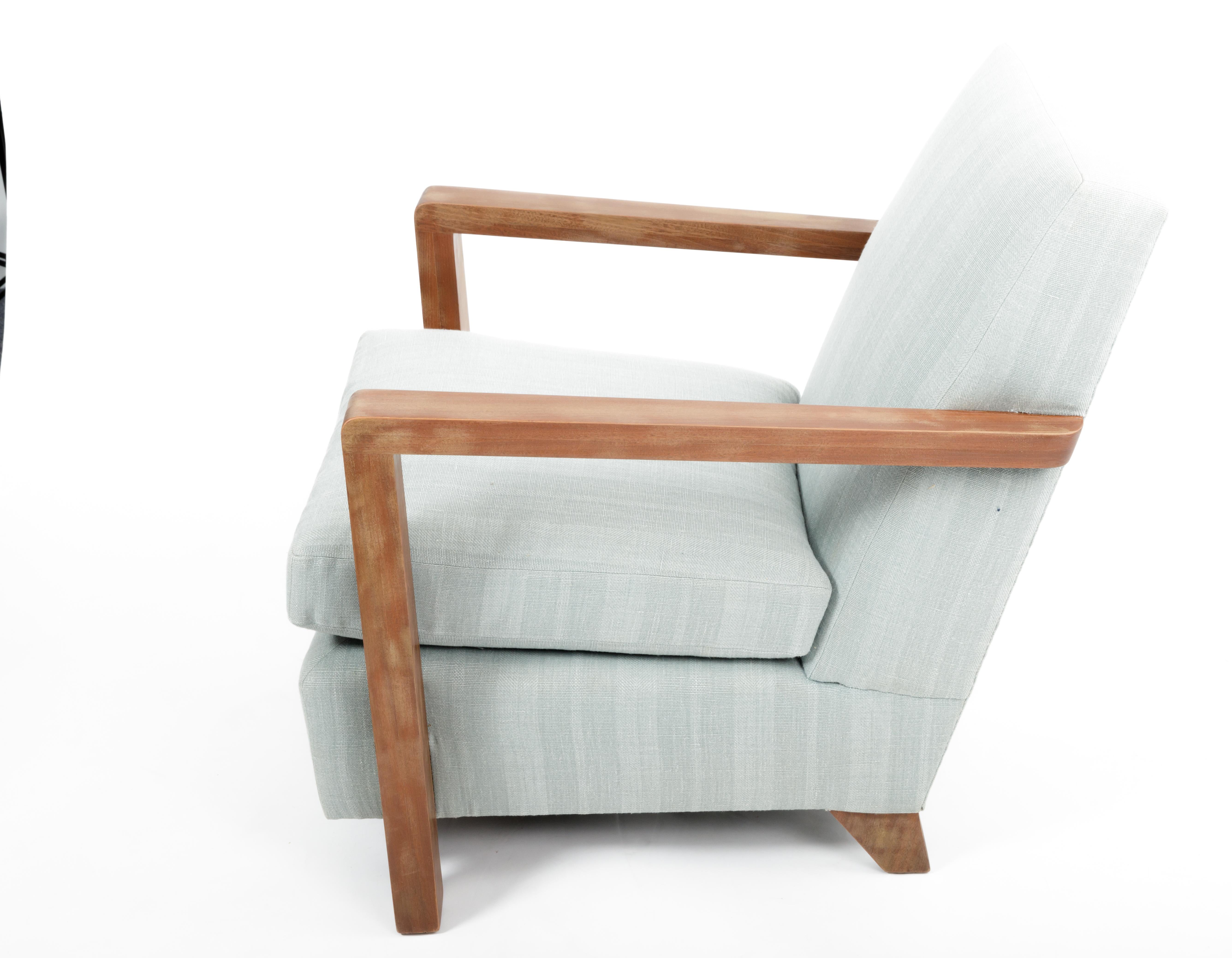 Fabric Guillerme et Chambron Reupholstered Armchair