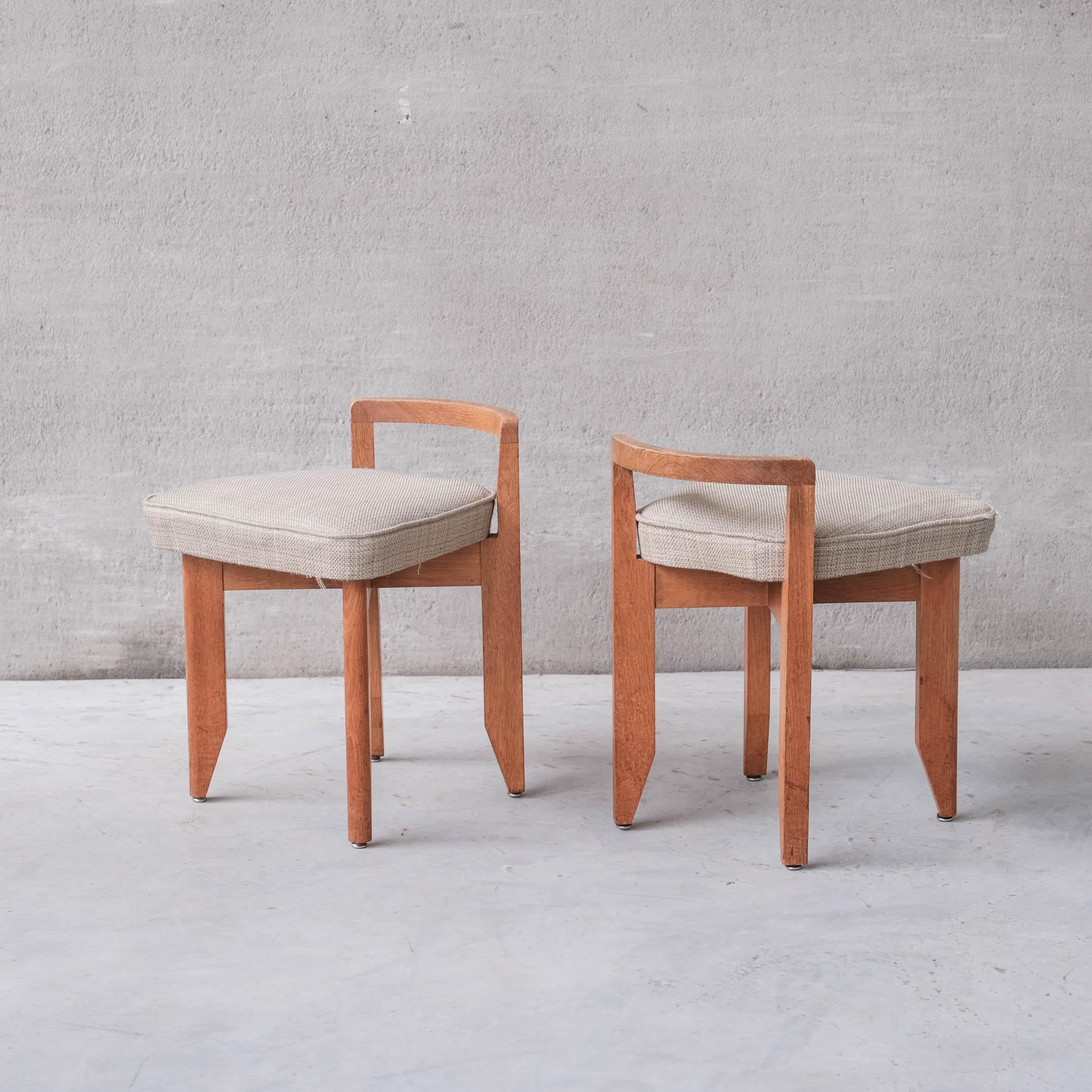 Guillerme et Chambron 'Rubercrin' Mid-Century Oak Stool 4