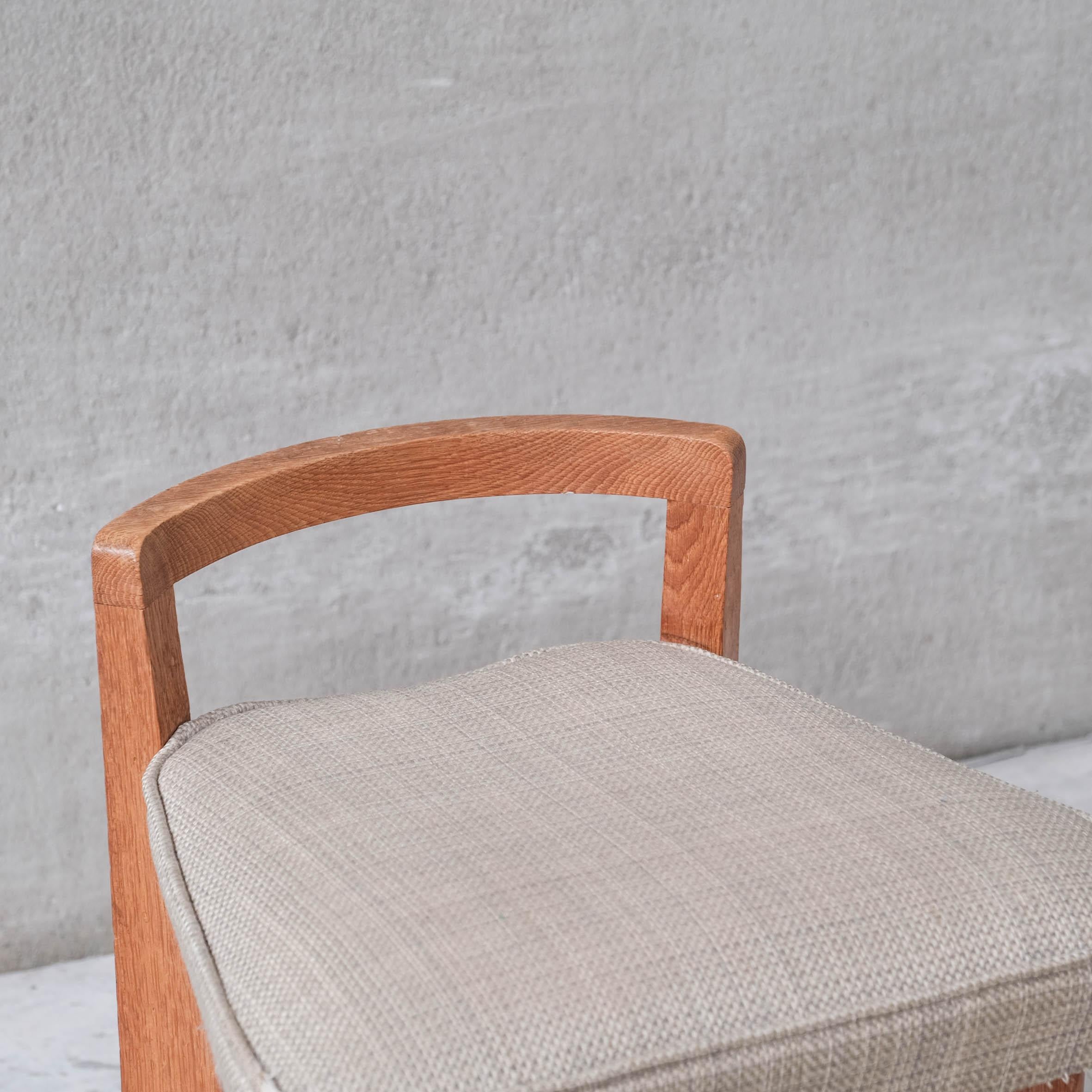 Mid-20th Century Guillerme et Chambron 'Rubercrin' Mid-Century Oak Stool
