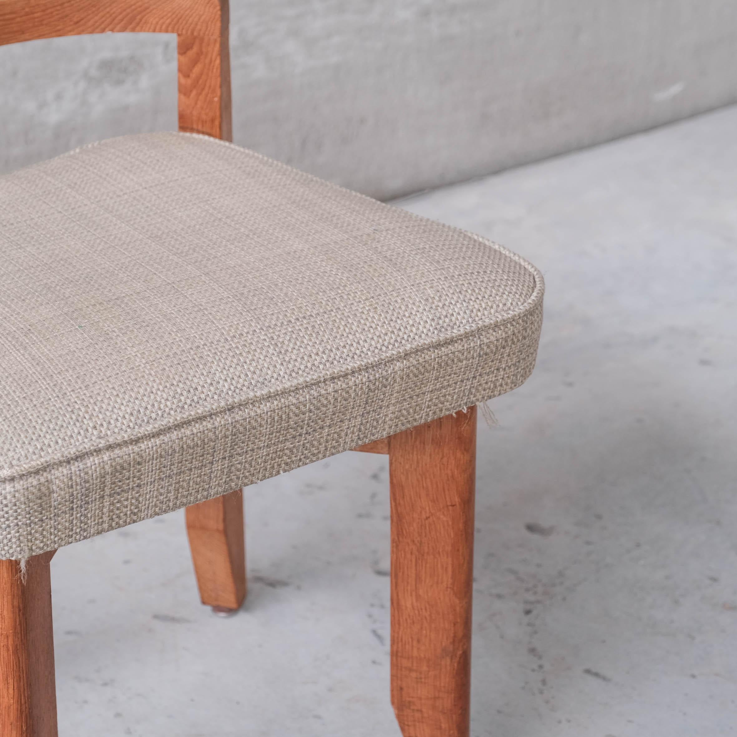Guillerme et Chambron 'Rubercrin' Mid-Century Oak Stool 1