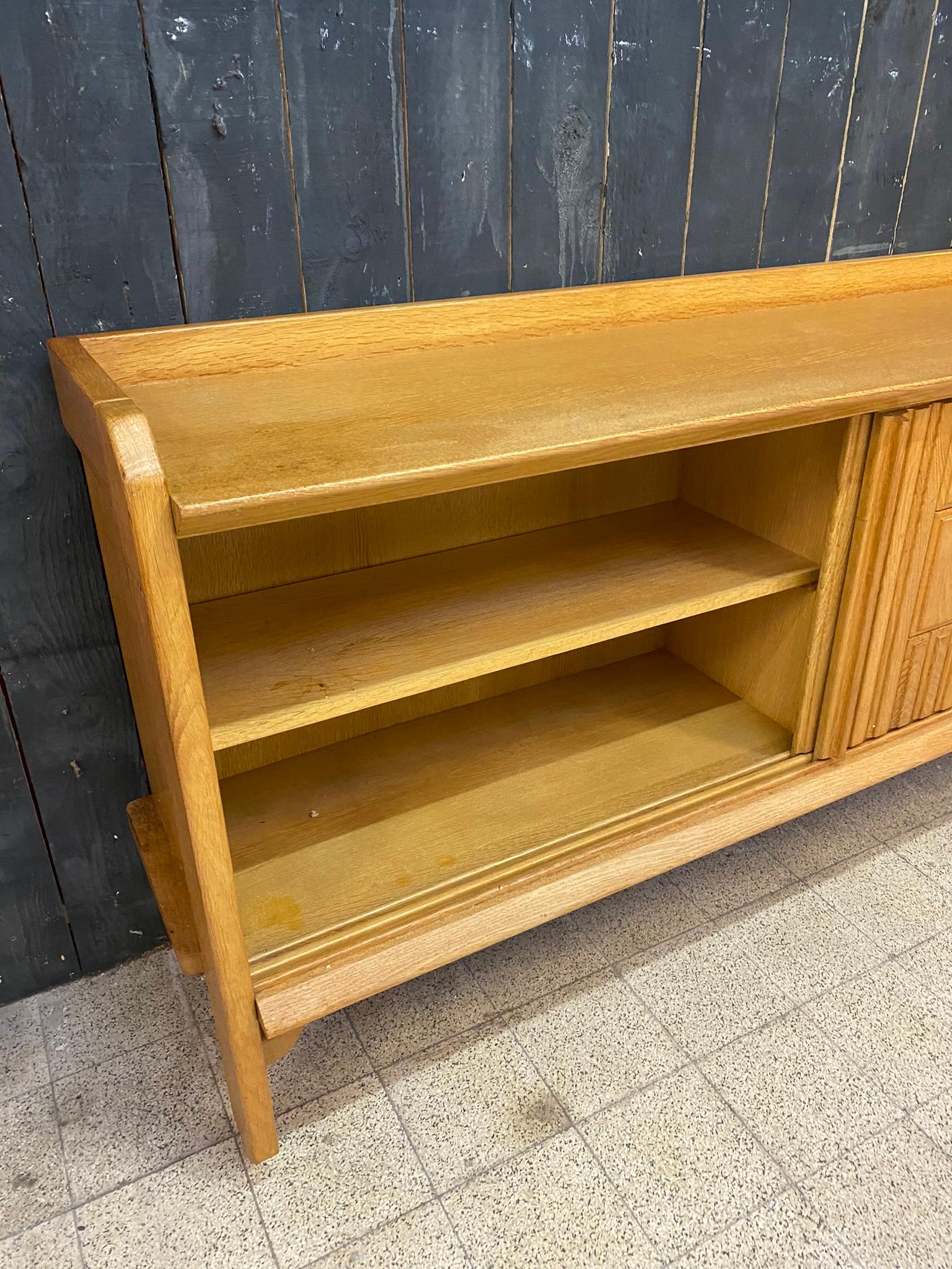 Guillerme et Chambron, Saint Veran model sideboard, in oak and ceramic,  For Sale 8