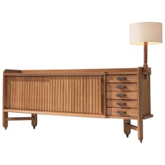 Guillerme et Chambron 'Saint-Véran' Sideboard with Table Lamp