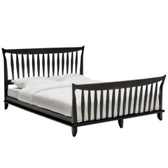 Guillerme & Chambron Sculpted Double Bed in Black Oak 