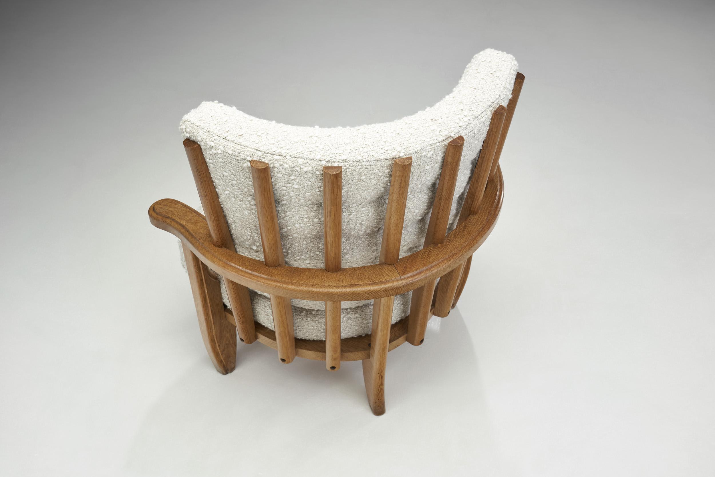Guillerme et Chambron Sculptural Oak Chair for Votre Maison, France, 1950s 5
