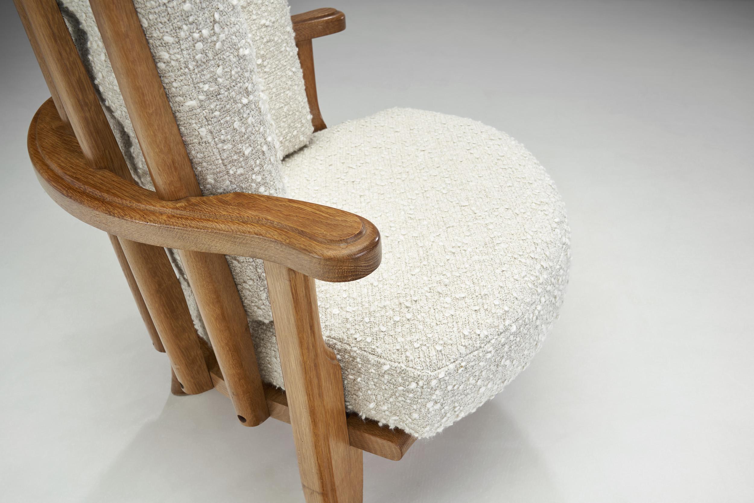 Silla escultórica de roble Guillerme et Chambron para Votre Maison, Francia Años 50 en venta 6