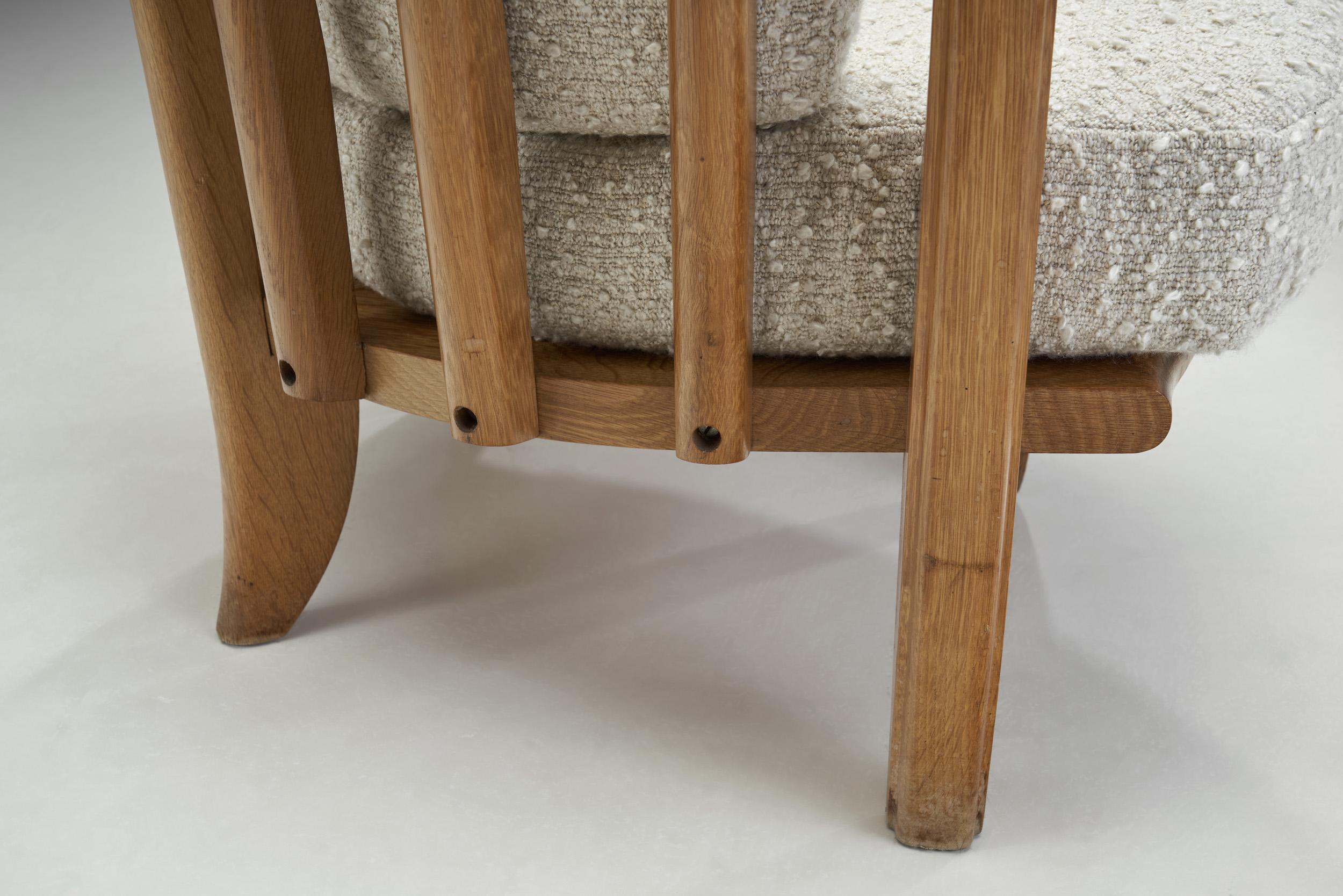 Silla escultórica de roble Guillerme et Chambron para Votre Maison, Francia Años 50 en venta 8