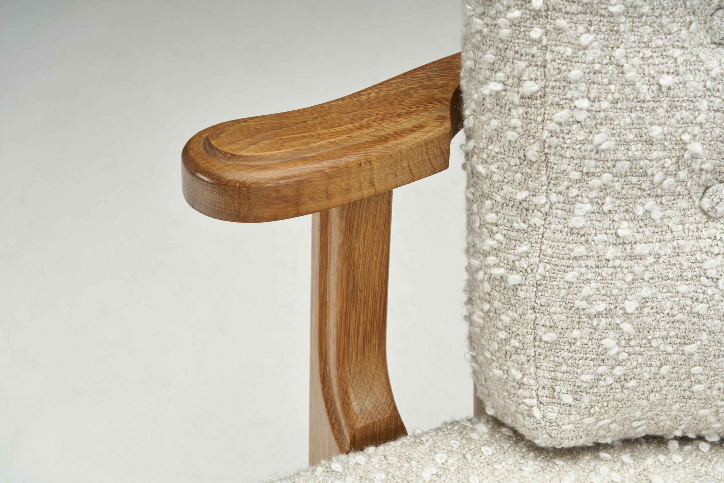 Silla escultórica de roble Guillerme et Chambron para Votre Maison, Francia Años 50 en venta 1