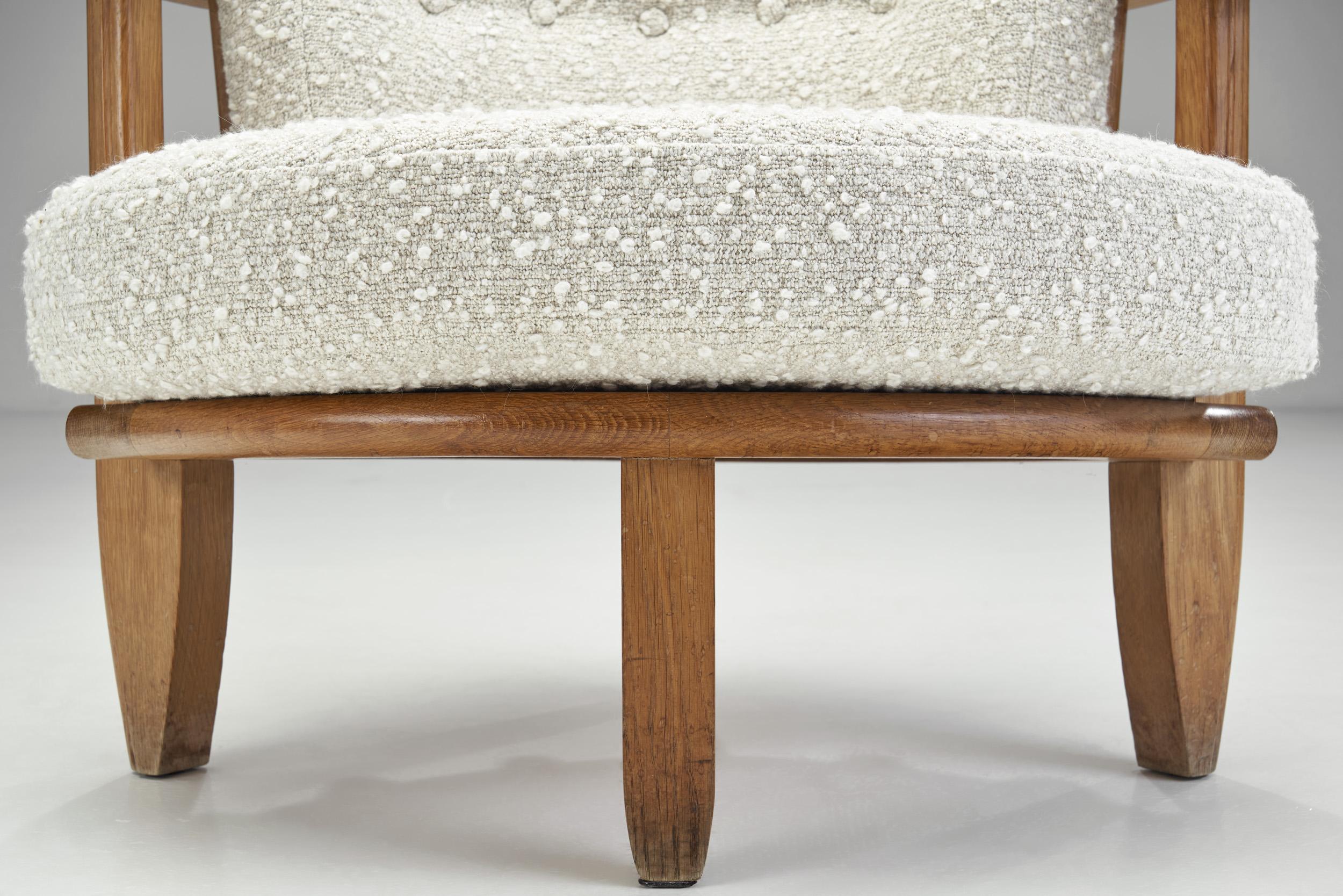 Silla escultórica de roble Guillerme et Chambron para Votre Maison, Francia Años 50 en venta 2