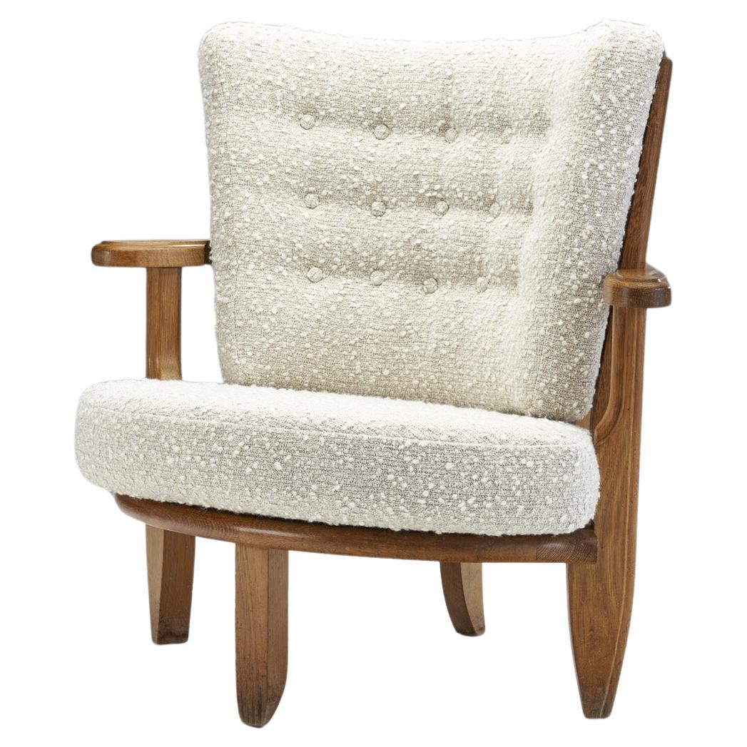 Silla escultórica de roble Guillerme et Chambron para Votre Maison, Francia Años 50 en venta