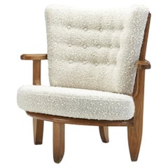 Silla escultórica de roble Guillerme et Chambron para Votre Maison, Francia Años 50