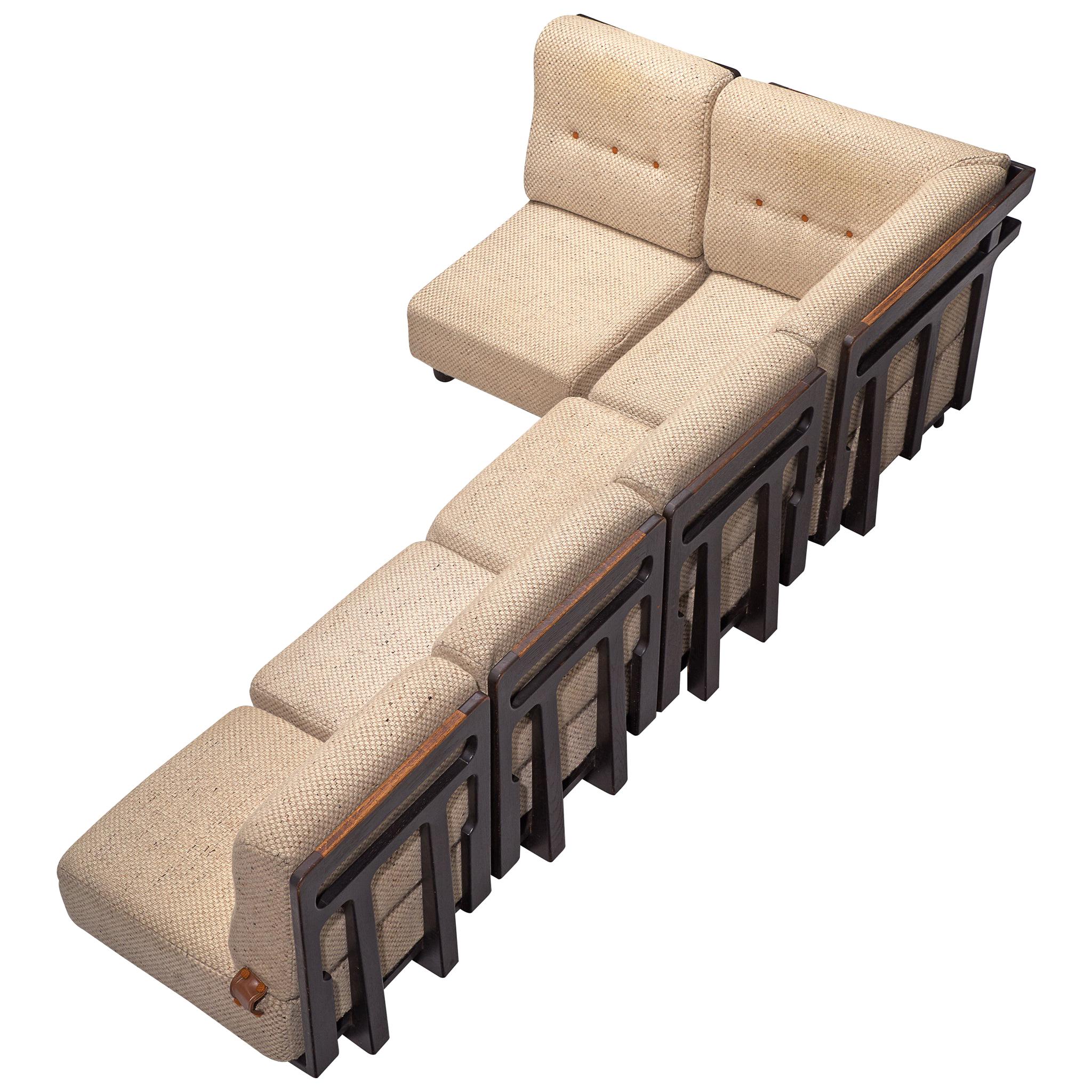 Guillerme et Chambron Sectional Sofa 'Elmyre' in Beige Fabric