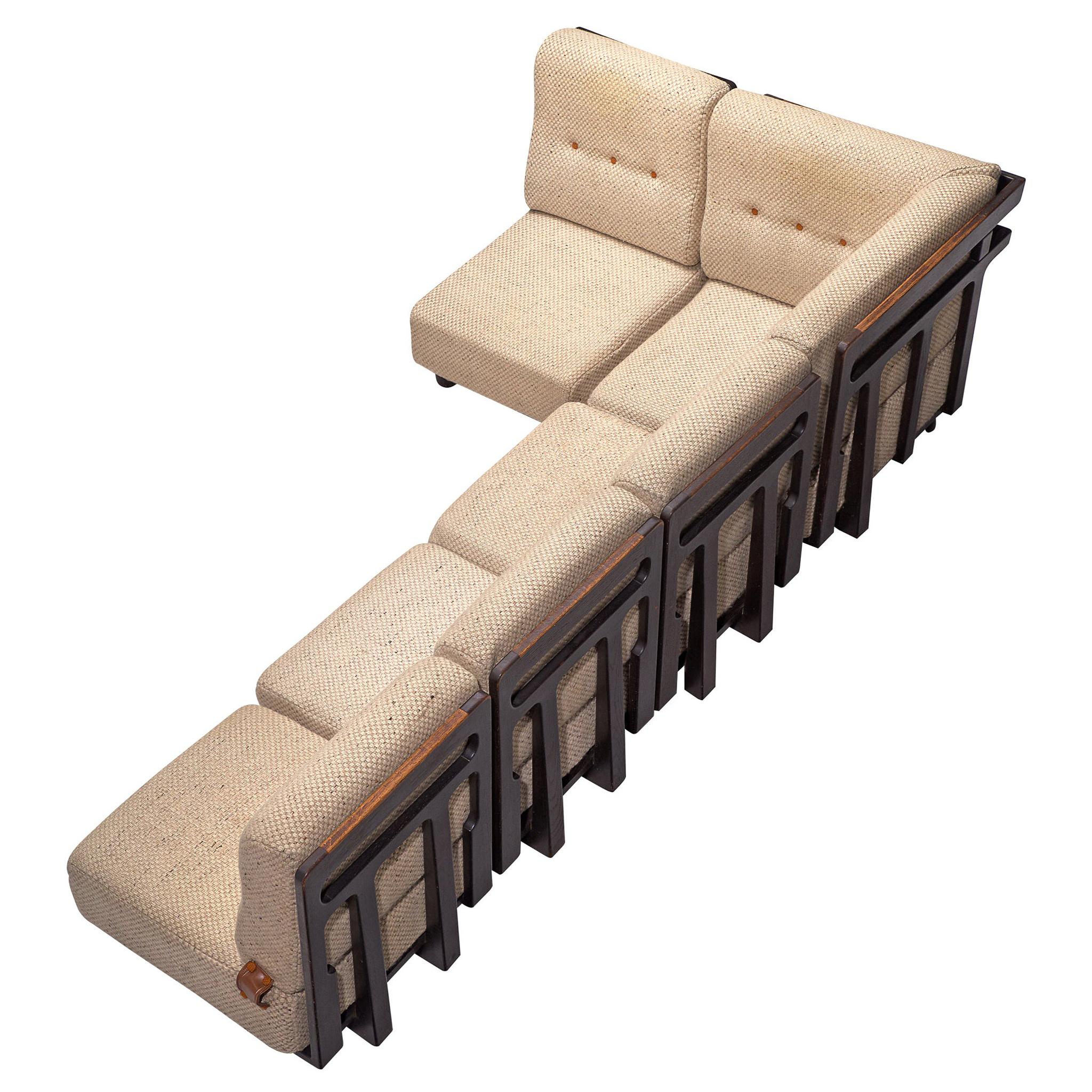Guillerme et Chambron Sectional Sofa 'Elmyre' in Beige Fabric