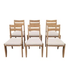 Guillerme et Chambron, set o 6 chairs, full restored , Votre Maison, circa 1970