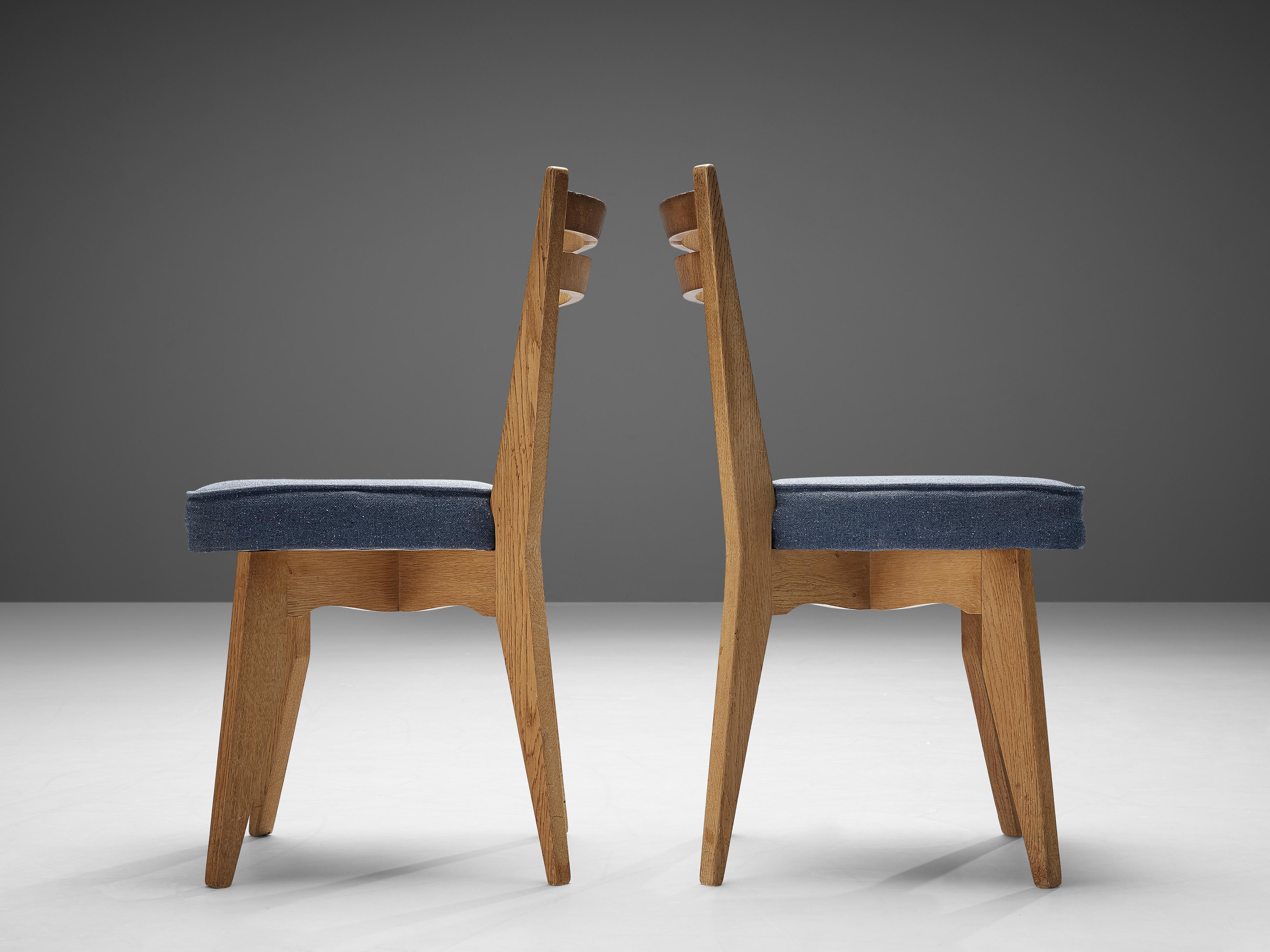 Guillerme et Chambron Set of 12 Dining Chairs in Oak 4