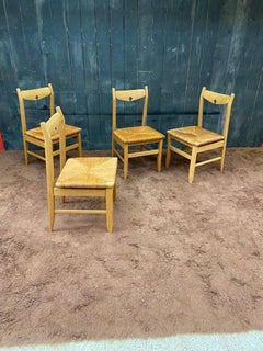 Guillerme et Chambron, Juego de 4 sillas , Edición Votre Maison circa 1970