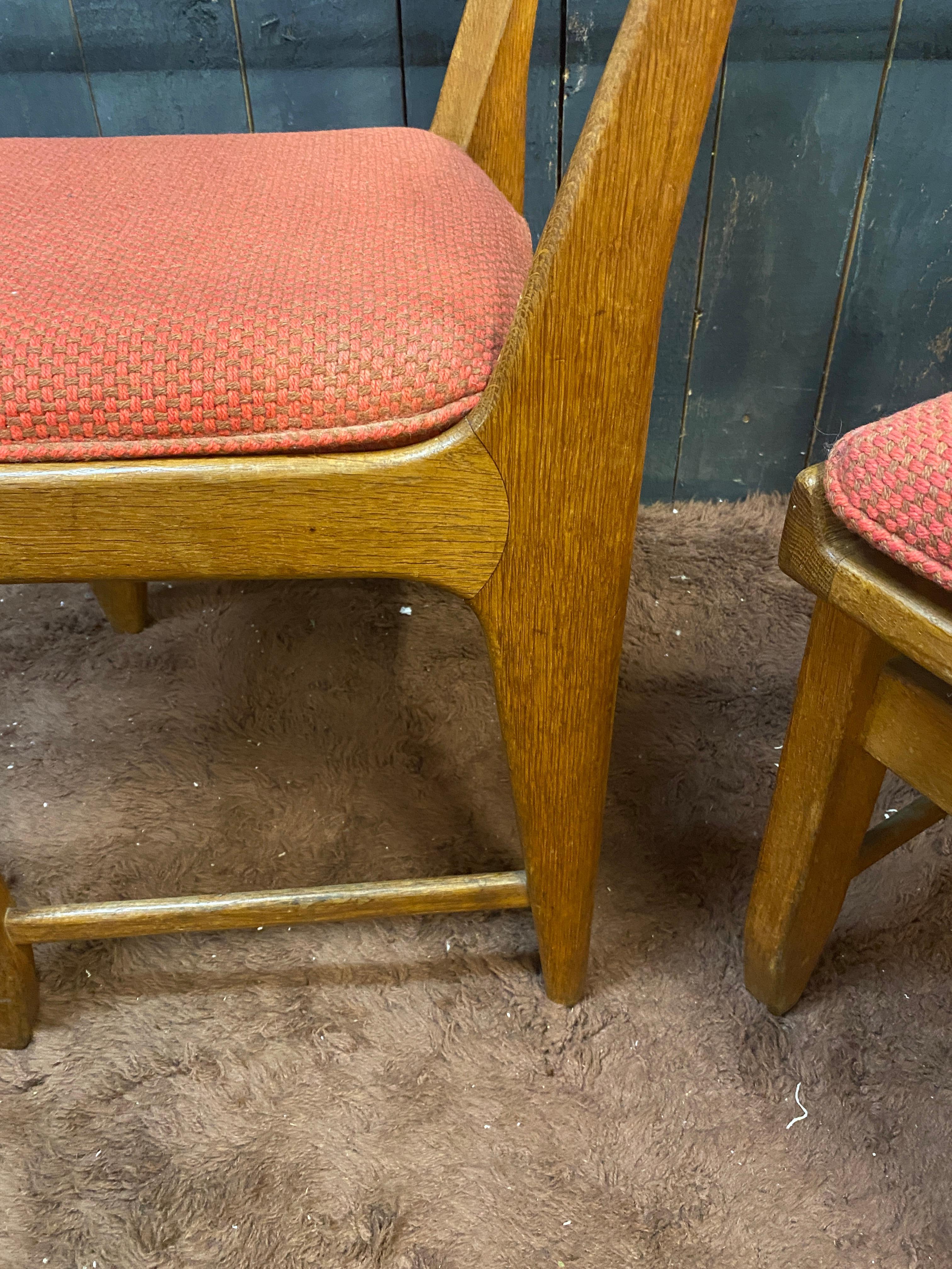 Chêne Guillerme et Chambron, ensemble de 4 chaises , Édition Votre Maison, vers 1970 en vente