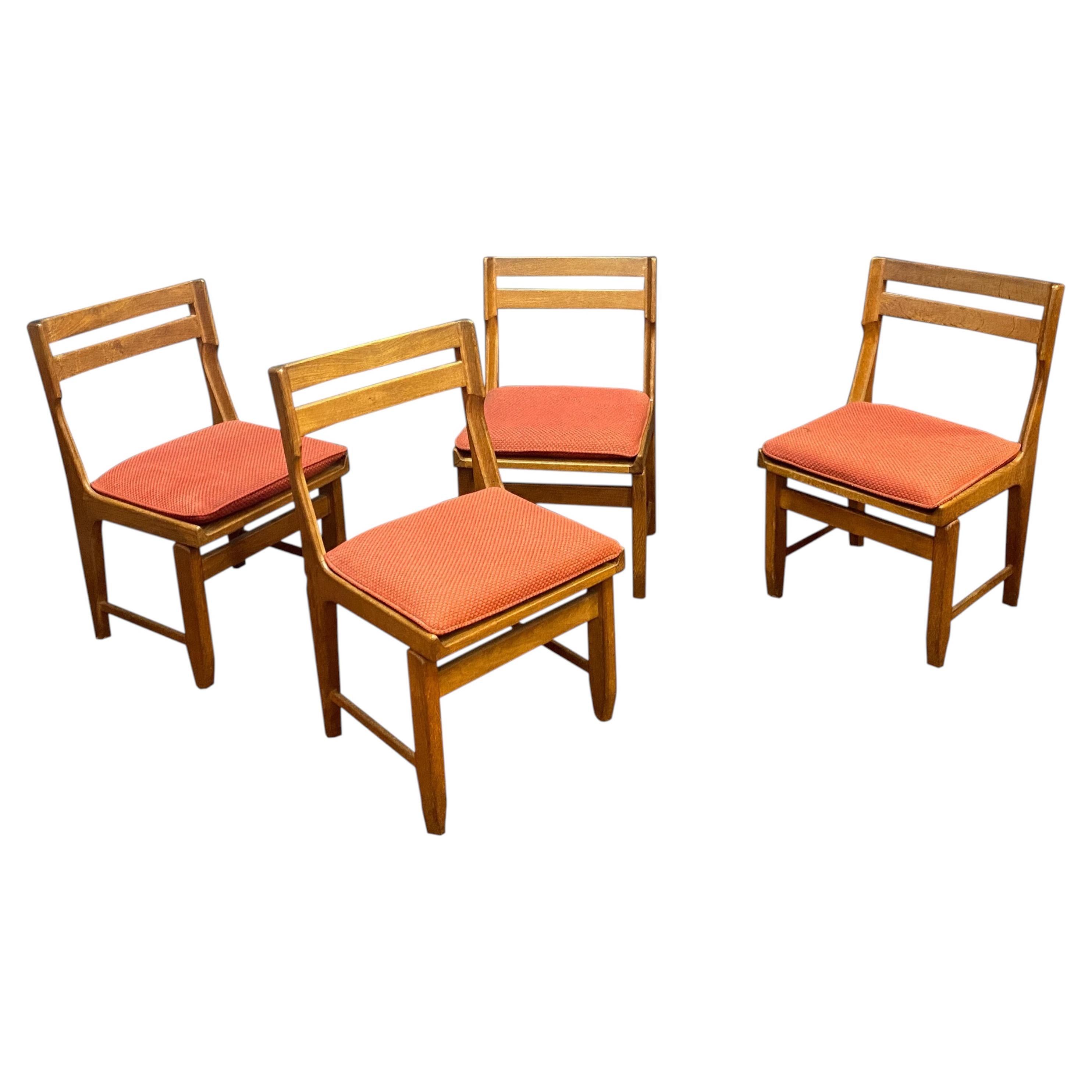 Guillerme et Chambron, ensemble de 4 chaises , Édition Votre Maison, vers 1970 en vente