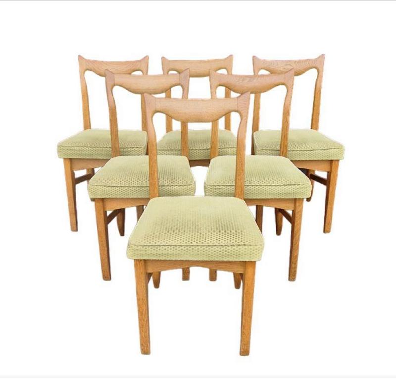 Guillerme et Chambron, 6 Stühle aus Eiche, Edition Votre Maison, um 1960 (20. Jahrhundert) im Angebot