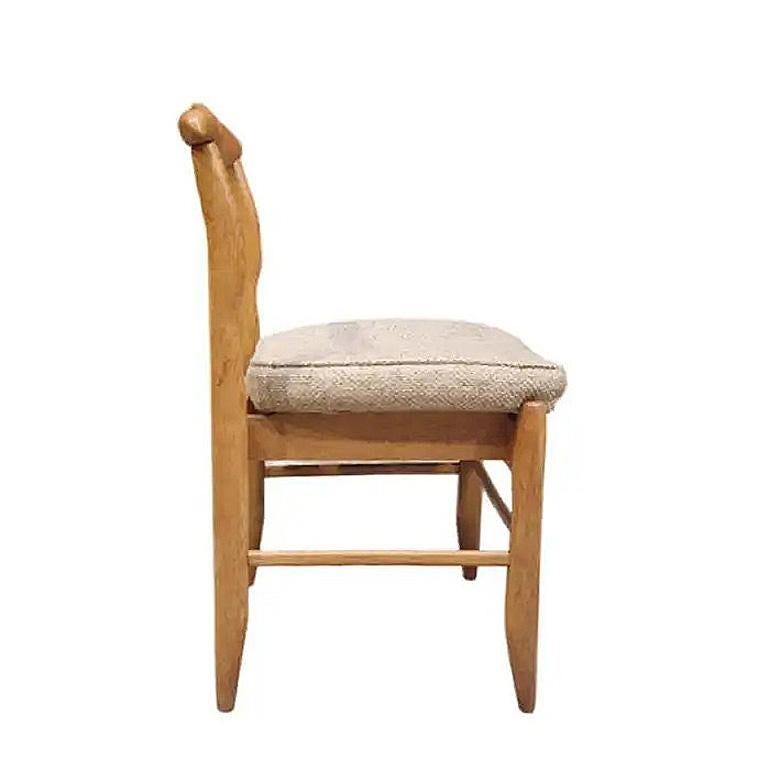 Modern Guillerme et Chambron, Set of 6 Oak Chairs, Edition Votre Maison, circa 1960 For Sale