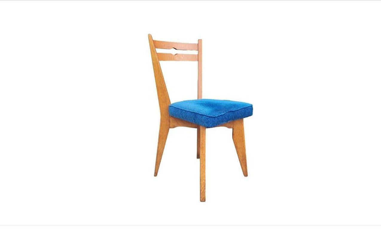 20ième siècle Guillerme et Chambron, Ensemble de 6 chaises en Oak, Edition Votre Maison, circa 1960 en vente