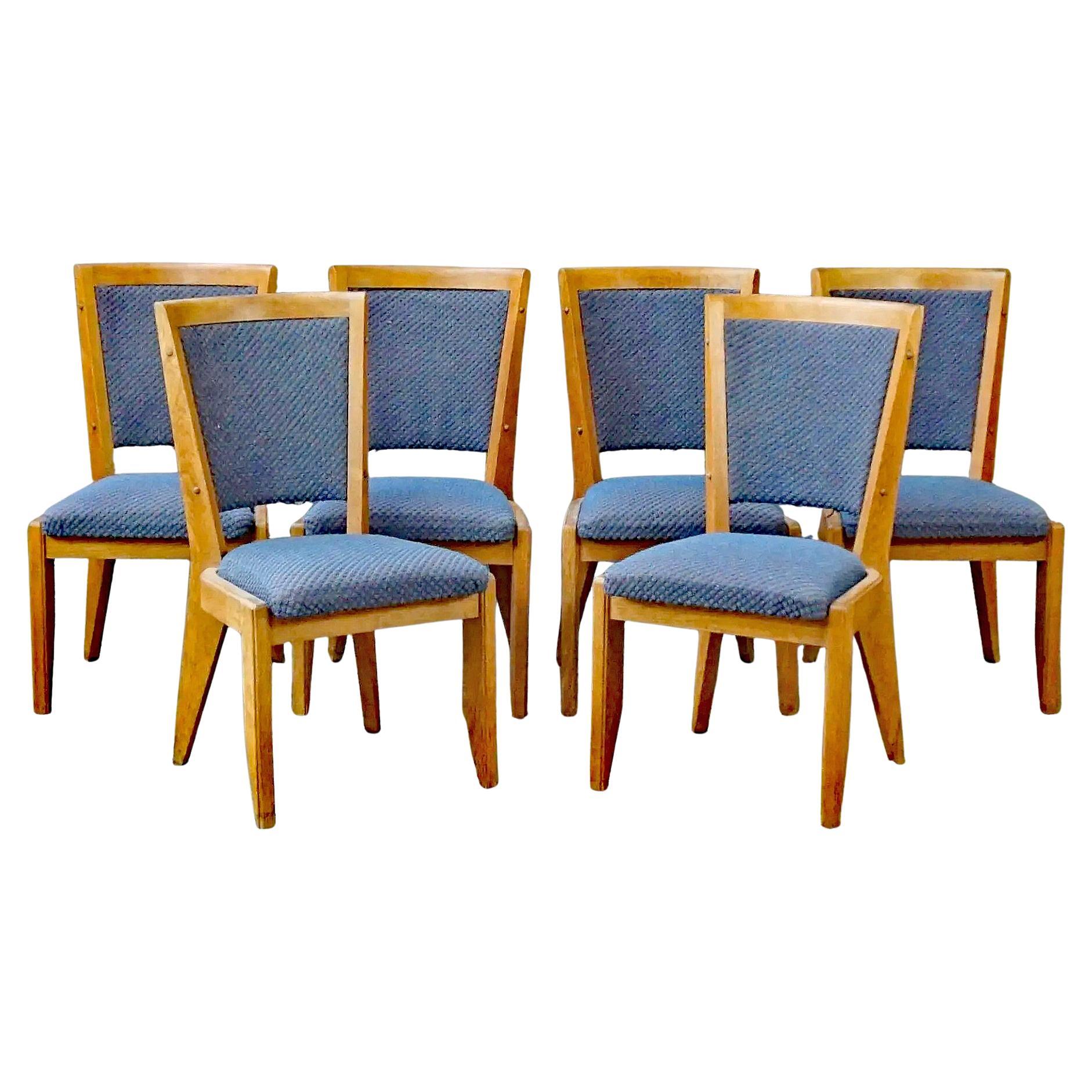 Guillerme et Chambron, Ensemble de 6 chaises en Oak, Edition Votre Maison, circa 1960