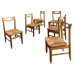 Guillerme et Chambron, Set di 6 sedie in Oak, Edition Votre Maison, circa 1960