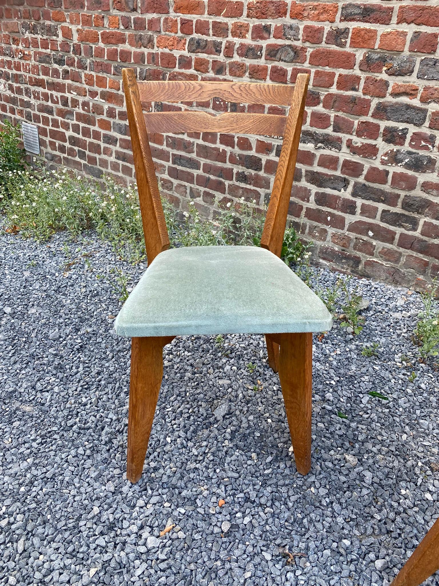 Guillerme et Chambron, 6 Stühle aus Eiche, Edition Votre Maison, um 1970 im Angebot 4