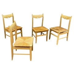 Retro Guillerme et Chambron, Set of 4 Chairs , Edition Votre Maison circa 1970