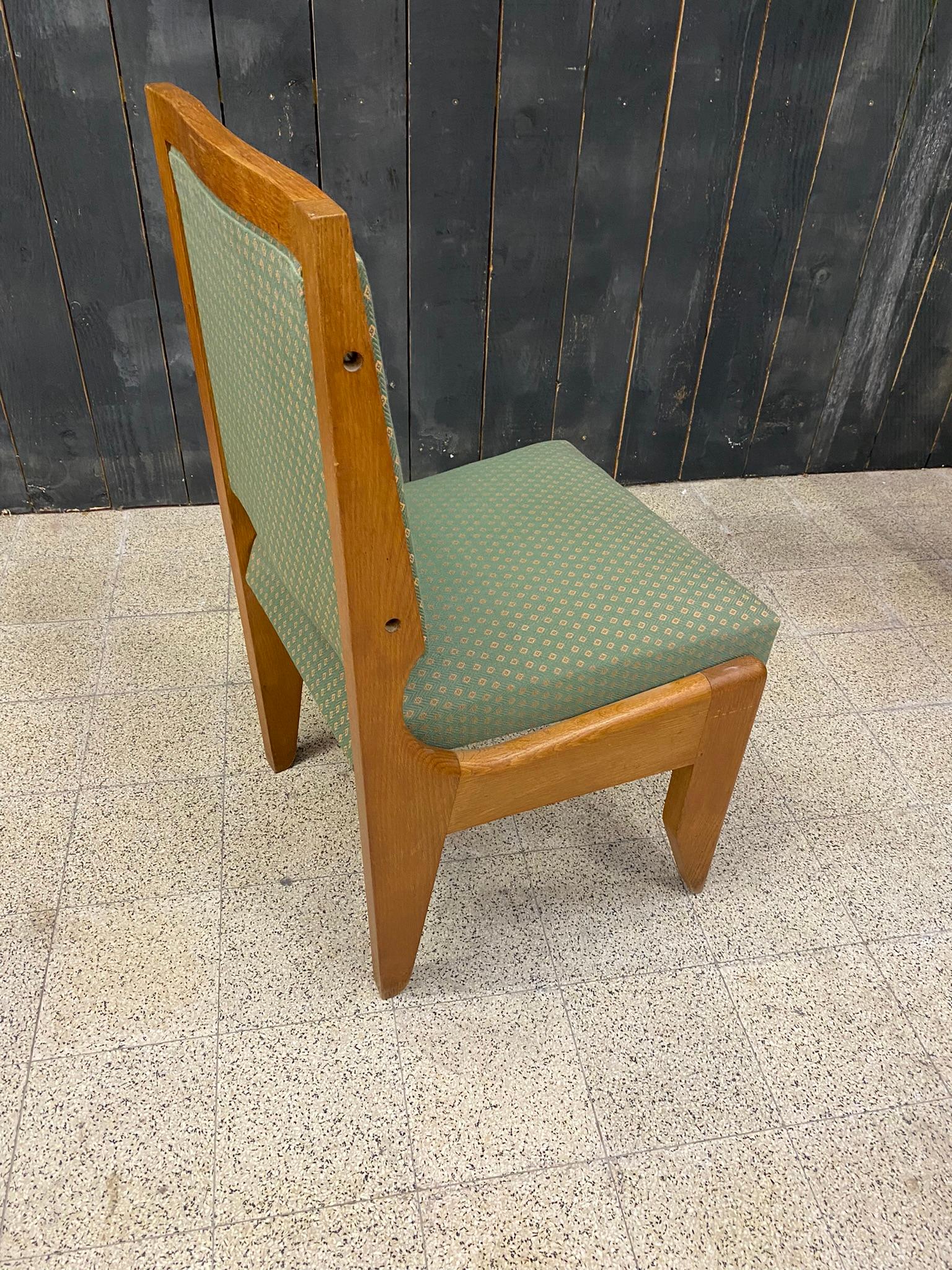 Guillerme et Chambron, Satz von 8 Eichenstühlen, Edition Votre Maison, um 1960 im Angebot 8
