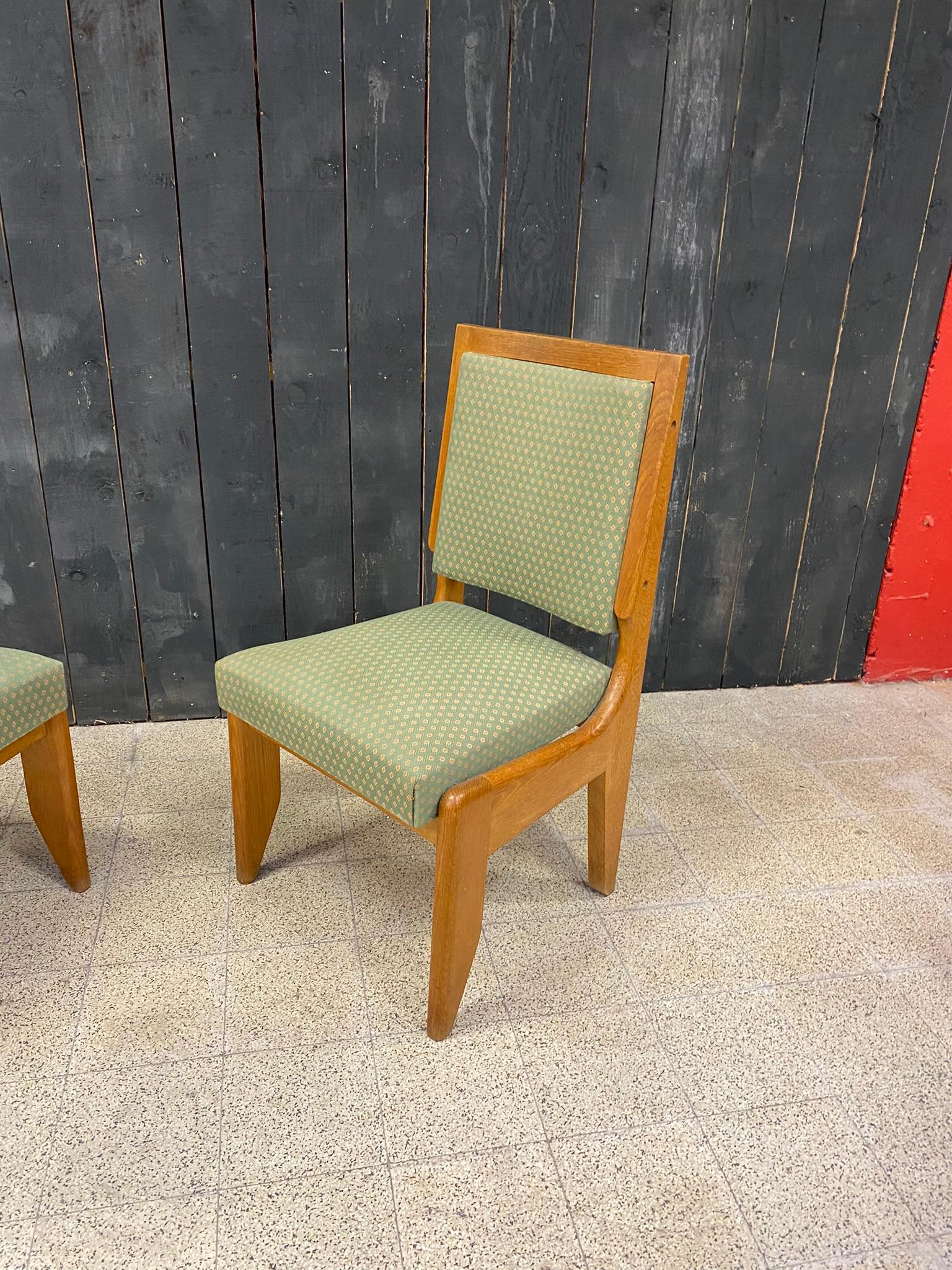 Chêne Guillerme et Chambron, ensemble de 8 chaises en chêne, Édition Votre Maison, vers 1960 en vente