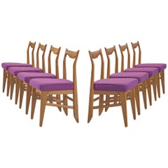 Used Guillerme et Chambron Set of Eight Dining Chairs in Oak