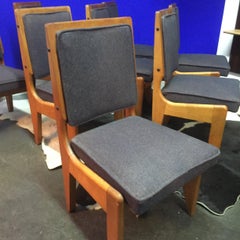 Guillerme et Chambron Set of Eight Oak Chairs