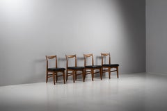 Guillerme et Chambron, Set of Four Chairs, Oak, France, 1950s