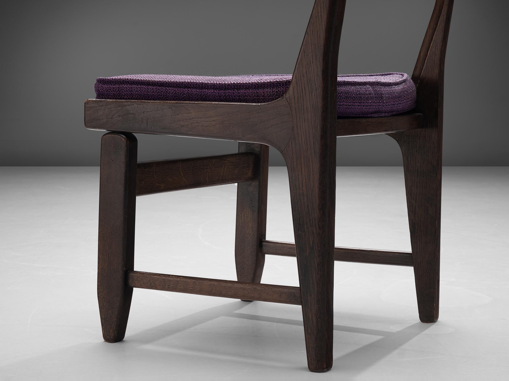 Guillerme & Chambron Set of Four Dining Chairs in Darkened Oak 3