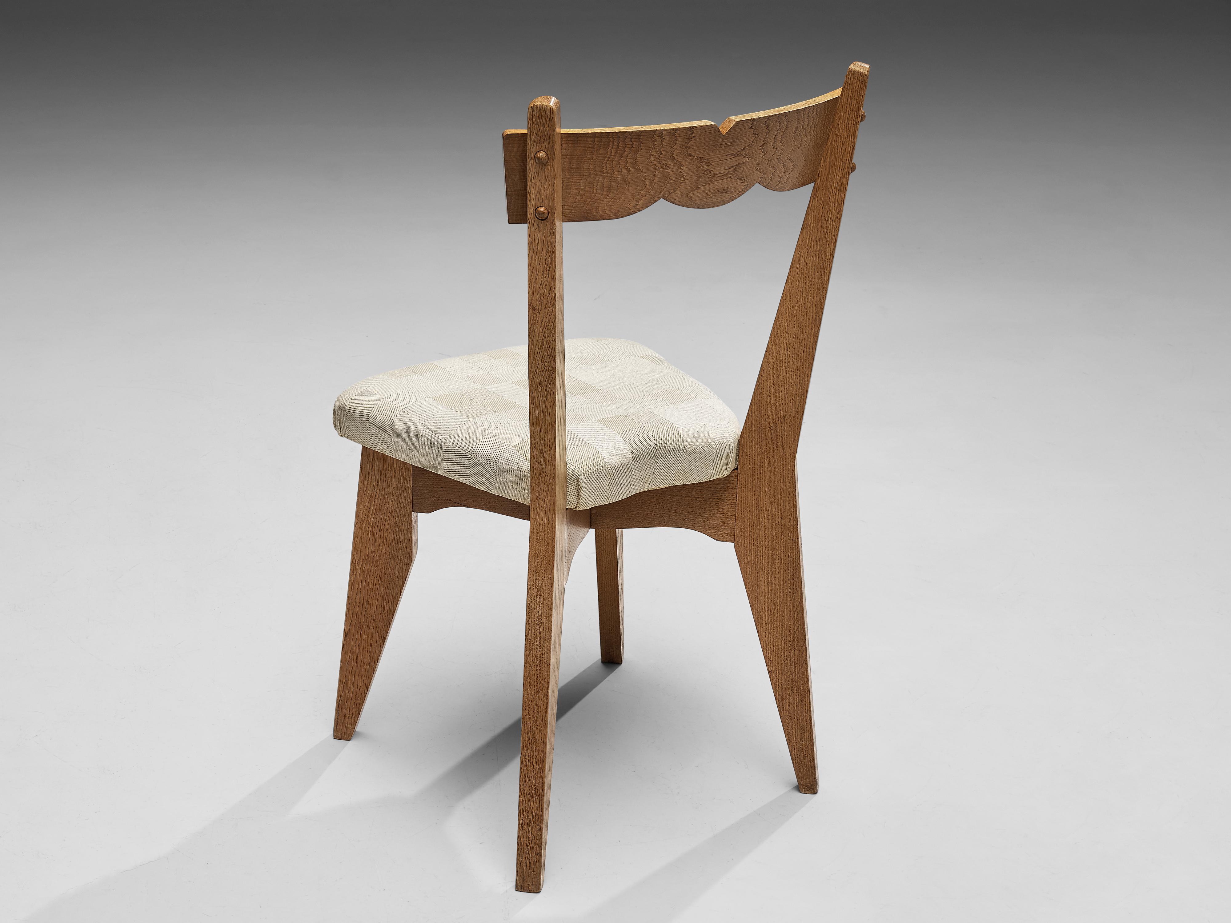 Mid-20th Century Guillerme et Chambron Set of Four Dining Chairs in Oak